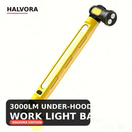 Halvora 3000LM magnetic under-hood rechargeable work light bar