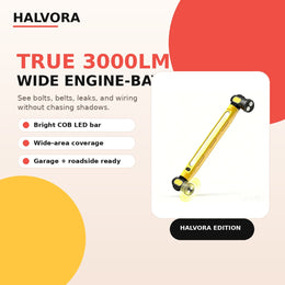 Halvora 3000LM magnetic under-hood rechargeable work light bar