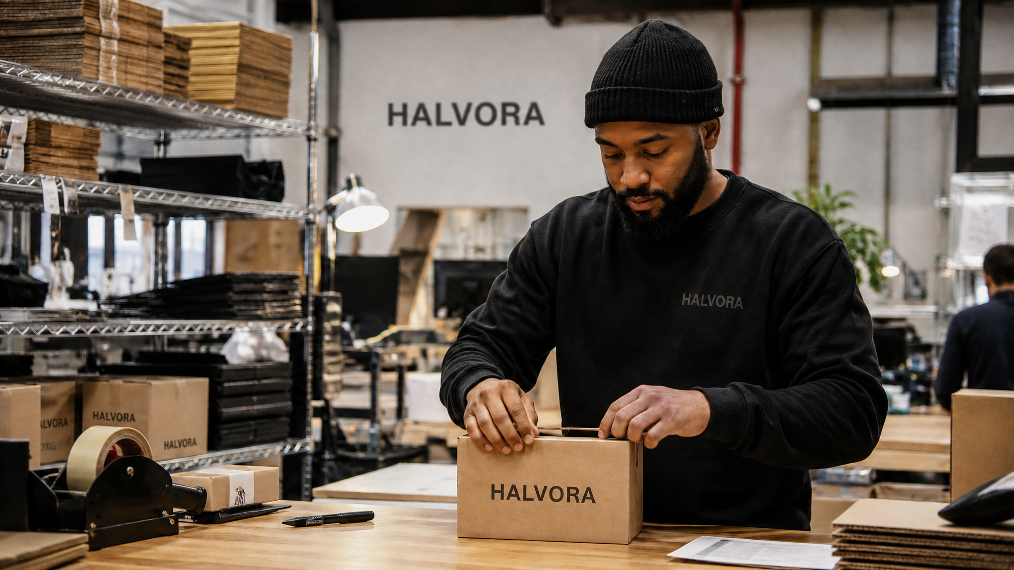 Halvora curated lifestyle products in a neutral living room